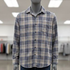 PacSun Gray and Cream Plaid Shirt